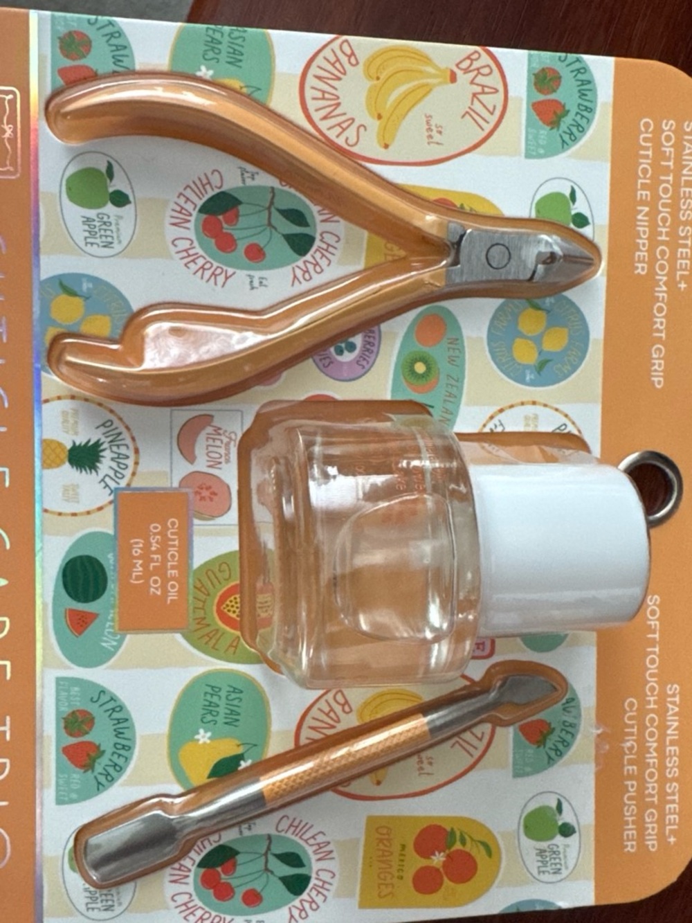 Gold Cuticle Trimmer & Pusher Set with Cuticle Oil - Home Party Supplies
